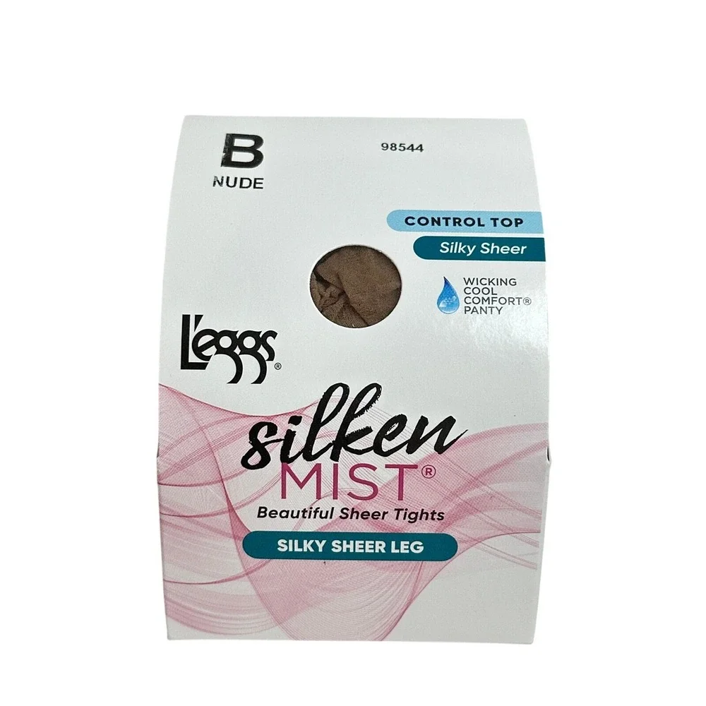 Leggs Silken Mist Sheer Tights Nude Control Top Size B Medium 20 Denier LSM202
